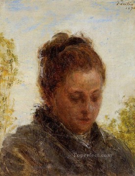 アンリ・ファンタン・ラトゥール Painting - 若い女性の頭 アンリ・ファンタン・ラトゥール